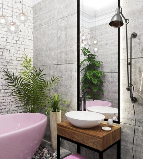 Розовая ванна очень интересное решение как вам? 01