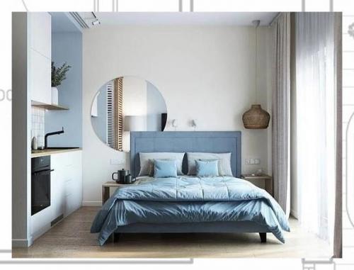 Грамотная организация пространства на ограниченной жилплощади - чуть ли не искусство, особенно когда приходится совмещать функционал двух комнат. 03