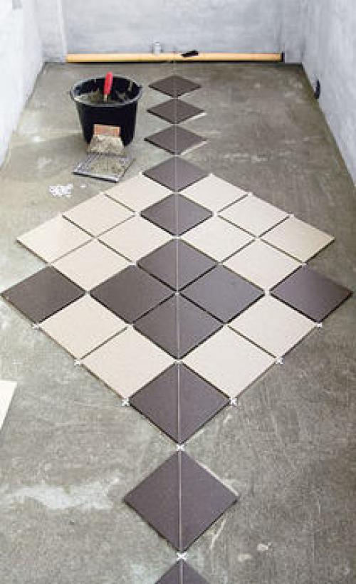 Укладка плитки по диагонали. 05