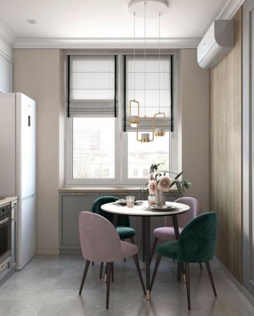 Современная классика.  Очень красивый и стильный дизайн - проект небольшой квартиры с интересным зонированием. 04