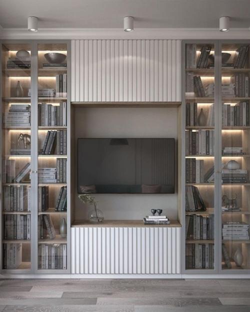 Современная классика.  Очень красивый и стильный дизайн - проект небольшой квартиры с интересным зонированием. 09