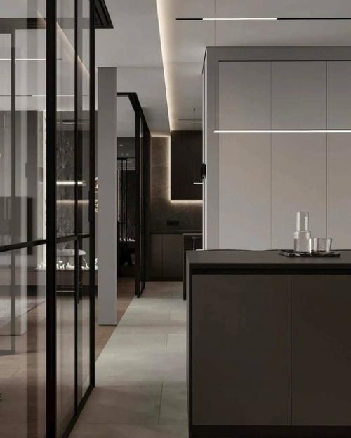 Интерьер в строгих и стильных тонах для холостяка. 01