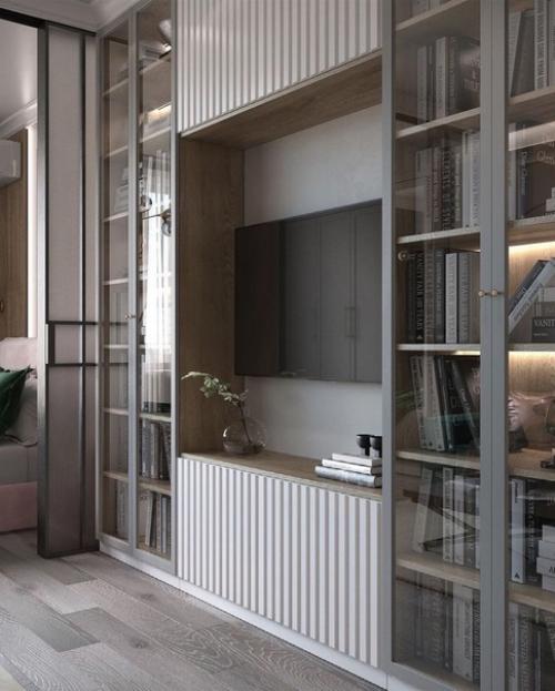 Современная классика.  Очень красивый и стильный дизайн - проект небольшой квартиры с интересным зонированием. 08