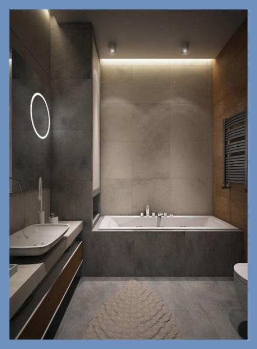 Несколько современных вариантов законченного ремонта ванной. 07