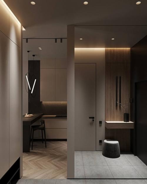 Лаконичный, с нотками минимализма интерьер квартиры в современном стиле. 07