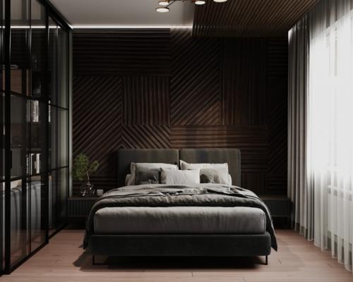 Лаконичный дизайн маленькой квартиры в глубоких насыщенных оттенках - идеальный вариант для жизни одного человека. 02