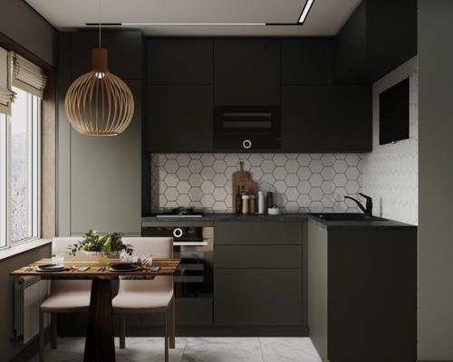 Лаконичный дизайн маленькой квартиры в глубоких насыщенных оттенках - идеальный вариант для жизни одного человека. 05