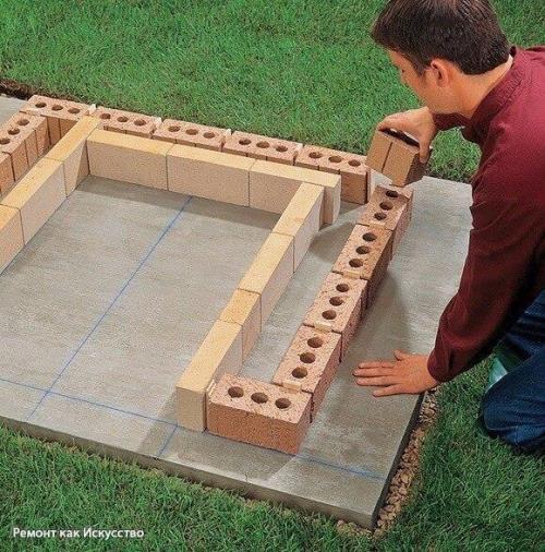 Пошаговая инструкция кладки барбекю из кирпича. 02