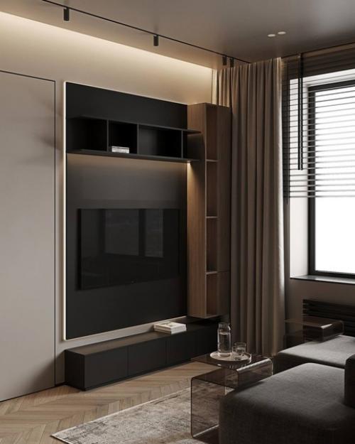 Лаконичный, с нотками минимализма интерьер квартиры в современном стиле. 02