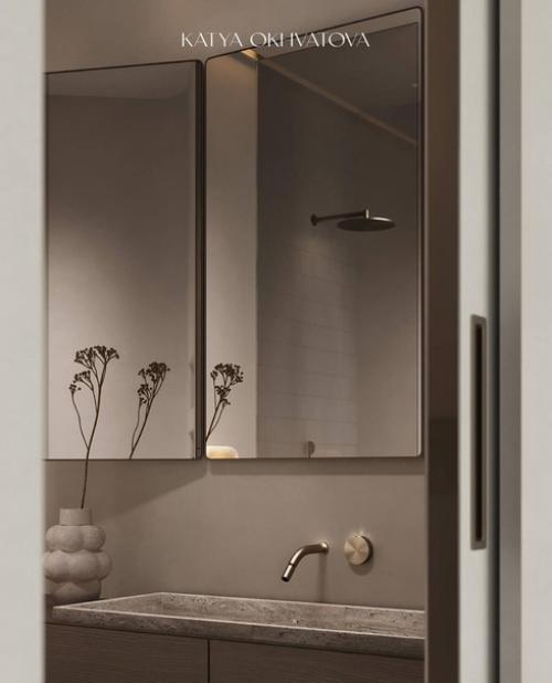 Изящная минималистичная ванная комната. 01