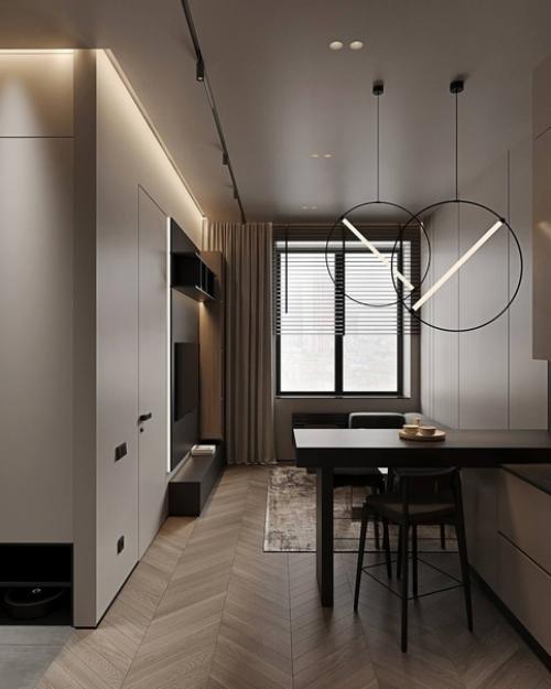 Лаконичный, с нотками минимализма интерьер квартиры в современном стиле. 06