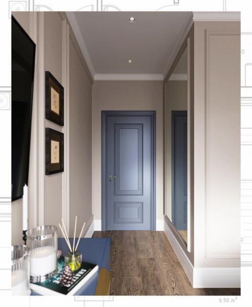 Голубой и зелено - голубой пастелью разбавляют кремово - бежевую палитру. 05