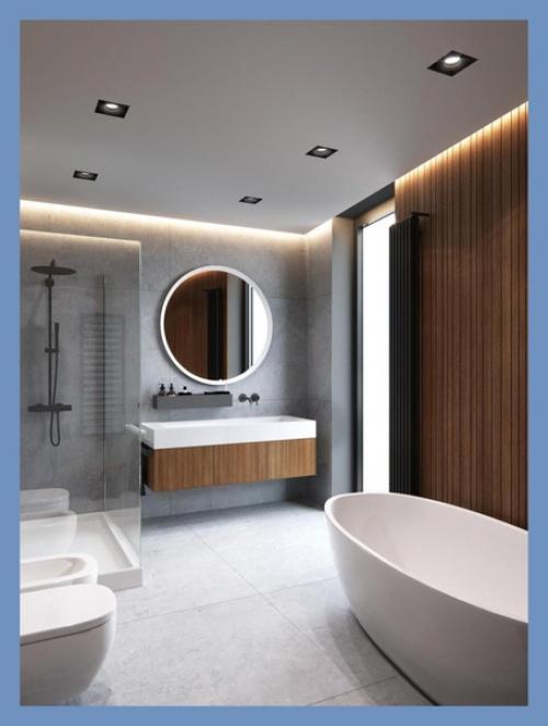 Несколько современных вариантов законченного ремонта ванной. 09