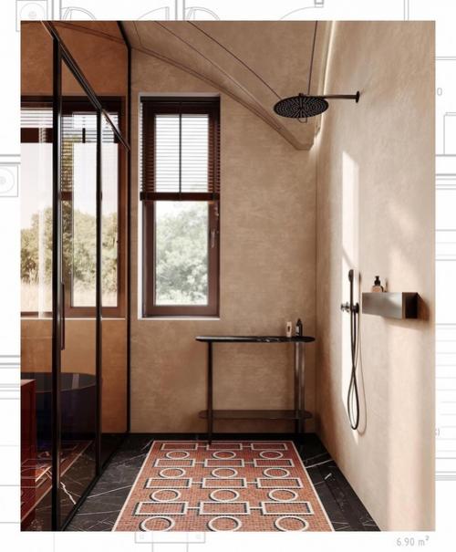 Интерьер ванной комнаты в стиле марокканский лофт. 03