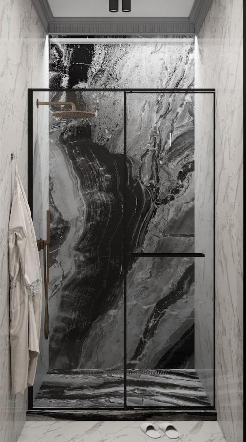 Монохромный или синий вариант интерьера ванной комнаты? 08