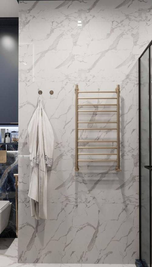 Монохромный или синий вариант интерьера ванной комнаты? 09