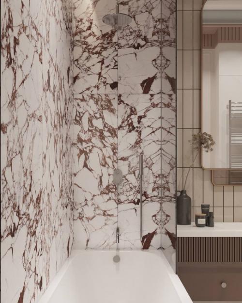 Нежный светлый интерьер ванной комнаты. 04