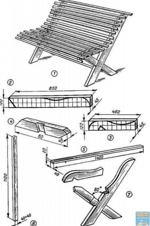 Скамья для дачи своими руками с чертежами. 02