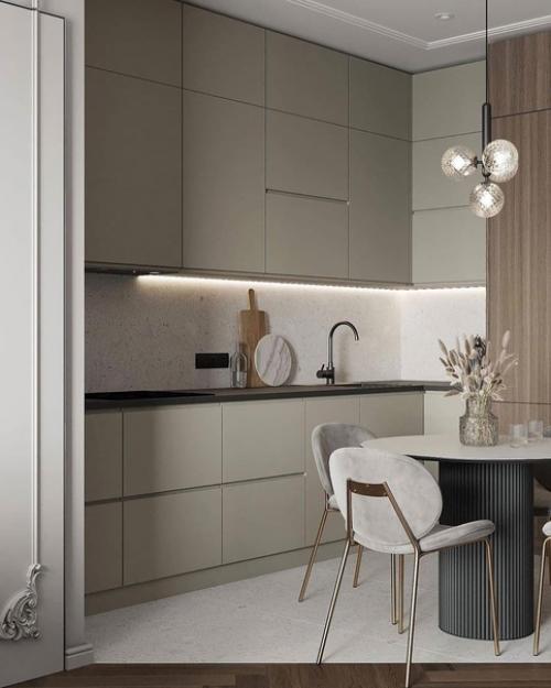 Стильный интерьер кухни - гостиной. 01