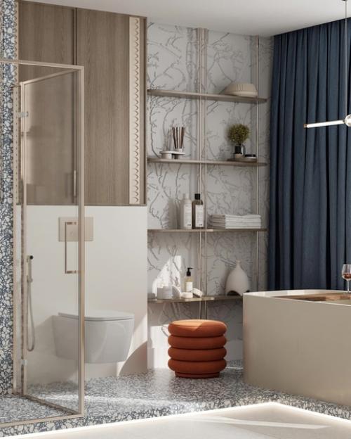 Невероятная ванная комната в загородном доме. 02