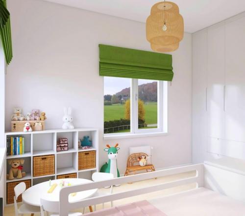 Дизайн - проект загородного дома с зелеными акцентами и бохо мотивами. 06