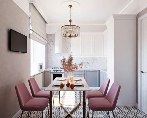 Нежный дизайн однокомнатной квартиры, площадью 40 кв. 04