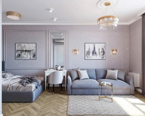 Нежный дизайн однокомнатной квартиры, площадью 40 кв. 08