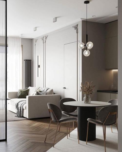 Стильный интерьер кухни - гостиной. 02