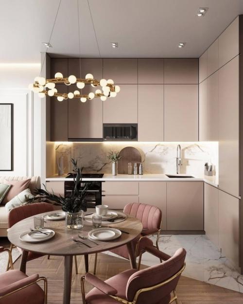 Интерьер кухни - гостиной 18 кв. 01