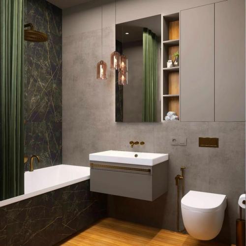 Дизайн - проект загородного дома с зелеными акцентами и бохо мотивами. 08