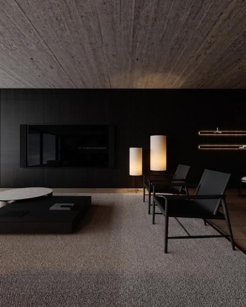 Кухня - гостиная с панорамным видом. 04