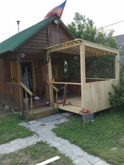 Веранда к бане своими руками. 03