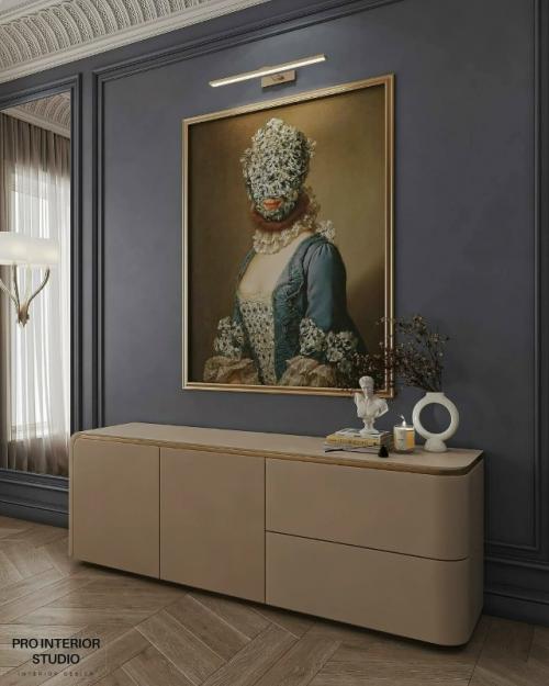 Интерьер этой спальни построен на сочетании утончённой классики и лаконичного модерна. 02