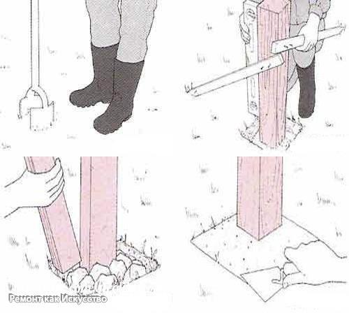 Установка столбов для забора. 01 Установка столбов для забора. 01